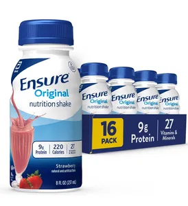 Meal Replacement Ensure Plus Nutrition Shake Strawberry with 9 Grams of Protein Daily Use 8 Fl Oz