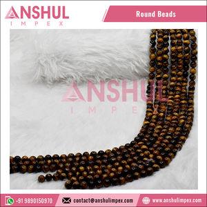 Exportador Indio de Gemas Naturales de Ojo de Tigre AAA para Joyería, Cuentas Sueltas Redondas de 10 mm, Precio de Mercado Confiable - Product Image 6