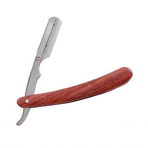 Maquinillas de afeitar de borde recto con mango de madera al por mayor, afeitadora manual de afeitar cerrada, maquinilla de afeitar de una sola hoja de acero al carbono de seguridad - Product Image 4