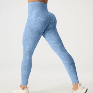 Leggings décontractés pour femmes de haute qualité, personnalisés, en Spandex/Polyester/Coton, taille mi-haute, unis, respirants, sans coutures, tricotés, fabriqués au Pakistan - Product Image 2