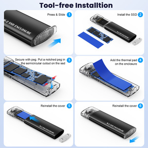 Nouveau boîtier de disque dur portable sans outil M2 Boîtier de disque SSD à semi-conducteurs Type-C 3.1 M.2 - Product Image 6