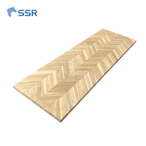 Escritorios de Madera Maciza de Acacia Chevron con Altura Ajustable y Patas de Acero, Estilos Modernos para el Hogar/Oficina - Product Image 1