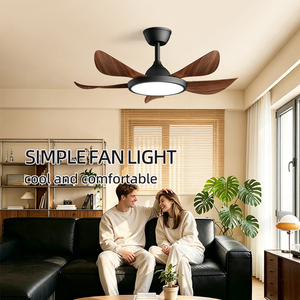 Ventilateur de plafond LED de style vintage avec télécommande, moteur DC, 5 pales, 6 vitesses, intensité variable, faible bruit pour salon/salle à manger/chambre - Product Image 4