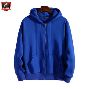 Sweat à capuche zippé pour homme de qualité supérieure 2025, couleur unie confortable, 100% coton, teinture unie, style hip-hop pour l'automne et l'hiver - Product Image 2
