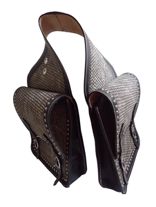 Bolsas de sillín de salto ecuestre de cuero genuino de alta calidad, ropa de equitación occidental mecanizada a mano para caballos - Product Image 2