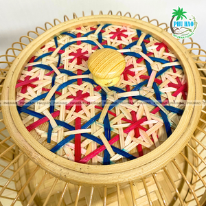 CESTA DE REGALO DE BAMBÚ Duralble hecha a mano para almacenamiento y decoración, perfecta para la decoración del hogar, cesta de flores - Product Image 3