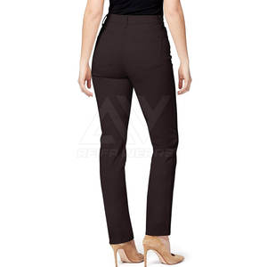 <b>Women's</b> High Quality <b>Jeans</b> Pants Custom Logo Quick-Drying Casual Wear for Summer Winter <b>Elastic</b> <b>Waist</b> Mid <b>Waist</b> Flat Front Style - Product Image 4