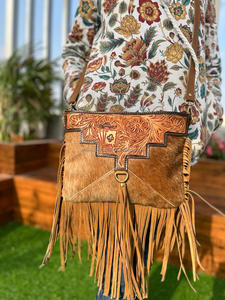 Bolso de Hombro de Cuero con Flecos, Éxito de Ventas 2024, Color Marrón, Estilo Occidental, Bolso Cruzado, Bolso de Lujo, Bolso Tipo Satchel, Bolso Bohemio para Mujer - Product Image 3