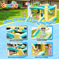 Château gonflable Cocofish, château gonflable pour enfants pour l'extérieur et l'intérieur, super cadeau pour les tout-petits avec souffleur