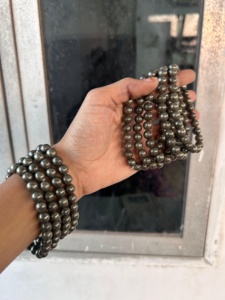 Pulseras de Ágata Rais de 8 mm al por Mayor, Pulseras de Pirita Dorada Hechas a Mano, Cuentas de Piedras Preciosas de Alta Calidad, Pulsera Coleccionable de Arte Personalizable - Product Image 5