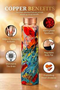 ฝาขวดน้ำทองแดงแท้คุณภาพสูง งานฝีมือ ลวดลายศิลปะ พิมพ์ลาย เป็นมิตรกับสิ่งแวดล้อม ความจุขนาดใหญ่ สำหรับนักออกแบบ - Product Image 6