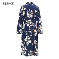 Kimono de luxe à imprimé floral personnalisé pour femmes Robe de chambre de bain en tricot de bambou Robes longueur genou