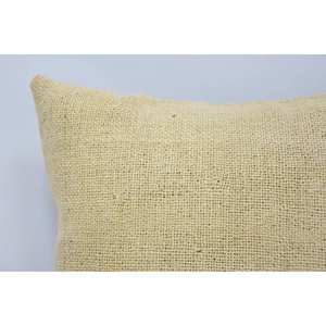 Subtle Striped Beige Wool 18x18 Inch Kantha Pillow Luxury Vintage Fluffy Woven Decorative <b>Cushion</b> for Bedding or Floor Use - Product Image 2