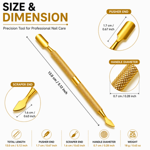 Professional Gold <b>Cuticle</b> Pusher Nail Cleaner Stainless Steel Double End Nail Care Manicure Pedicure <b>Tool</b> - Product Image 3