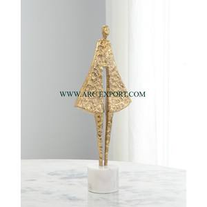 Unique Design Gold Color Tabletop Sculpture Handcrafted Tabletop Object Gifting Sculpture for Accents Metal Creative Sculpture - Product Image 6