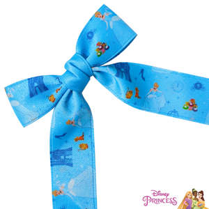 Juego de lazos para el pelo con estampado de princesa, de cola larga, con pinzas de cocodrilo, 7 piezas, para niñas, de 3 años, con licencia de fábrica - Product Image 1