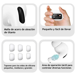 Auriculares Intrauditivos Bluetooth 5.4, Blancos, con Reducción de Ruido, Pantalla a Color, Cancelación de Ruido, Micrófono Integrado - Product Image 5