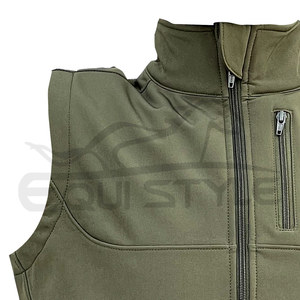 <b>Mens</b> Olive Green Hunting Fleece Vest Sleeveless Full Zip Warm Lightweight Body <b>Warmer</b> Outdoor OEM Hunting Vest - Product Image 3