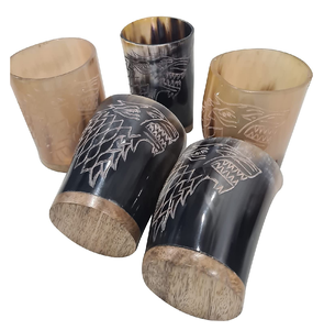 100% แก้วควายเขาควายแท้ขอบทองเหลืองทำจากแก้วทำด้วยมือในอินเดีย - Product Image 5