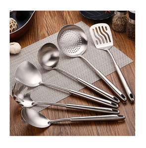 Direct Factory Sale 304 Mirrored Steel Cooking Spoon 4-Pieces Utensils <b>Buffet</b> <b>Server</b> Kitchen Cooking Utensil Set - Product Image 2