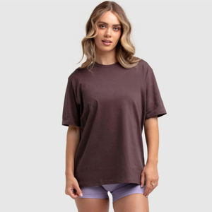 2025 mujeres peso pesado 100% algodón grueso transpirable cuello redondo Camiseta con longitud del codo manga corta proveedor personalizado - Product Image 2
