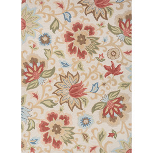 Hacienda Ivory 10mm Hand Tufted <b>Wool</b> Rugs Rectangular Boho Floral Patterns for Home for Living Room Hallway-Jaipur Rugs US - Product Image 1
