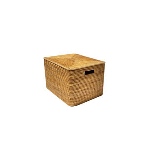 Cubierta de caja de pañuelos cuadrada de ratán marrón con logotipo personalizado/cubierta de caja de pañuelos de ratán hecha a mano estilo de almacenamiento tejido venta a granel de Vietnam - Product Image 6