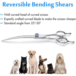 กรรไกรตัดขนสัตว์เลี้ยงกระจกขนาด7นิ้วพร้อมที่พักสองนิ้วกรรไกรตัดขนสัตว์เลี้ยง - Product Image 3