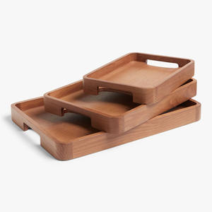 Plateaux en bois d'acacia au prix le plus bas ensemble de plateaux en bois dur naturel artisanal pour la décoration de la cuisine - Product Image 1