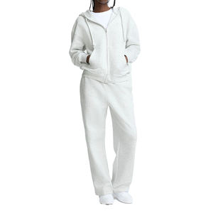 New Trending Mid-Weight <b>Fleece</b> Zip-Up Hoodie Custom <b>Women's</b> Cotton Blend Front Logo Casual Sweatshirt <b>Top</b> All Seasons Durable - Product Image 5