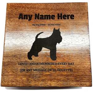 Wood Pet Urn <b>for</b> <b>Ashes</b> Dog Cat <b>Box</b> Personalized Cremation Casket Engraved Bespoke Small Medium Large - Product Image 6