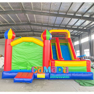 Castillo hinchable grande Castillos hinchables de alta calidad para niños Castillo hinchable de grado comercial de PVC con tobogán - Product Image 1