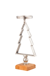 Ornements en métal d'arbre de Noël modernes et élégants avec base en bois Sculptures de décoration intérieure à la mode faites à la main pour la maison Table Bureau - Product Image 5