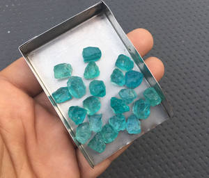 Juego de piedras preciosas sueltas de apatita azul de 25 piezas, 8-10 MM, Piedra en bruto de apatita azul cruda Natural, joyería de piedra cruda única - Product Image 3