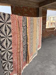 Bagru Dabu Block Printed Cotton Scarf Handmade Beach Cover Ups <b>Indian</b> Head Scarves Multi Color Sarong Pareo Wholesale - Product Image 4