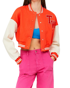 2024 Offre Spéciale Logo personnalisé recadrée varsité veste pour hommes femmes respirant laine col tournant veste d'hiver grande taille - Product Image 4