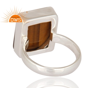 Hot Selling Sterling Silver Natural Yellow <b>Tiger</b> <b>Eye</b> Gemstone Stackable <b>Ring</b> Custom Jewelry Manufacturer - Product Image 3