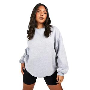 เสื้อสเวตเชิ้ตคอกลมผู้หญิง ดีไซน์ใหม่ ฤดูใบไม้ร่วง ฤดูหนาว ทรงหลวม โอเวอร์ไซส์ ด้านหน้าปรับแต่งได้ ผ้าฟลีซ ป้องกันขนร่วง แห้งเร็ว 2026 - Product Image 3
