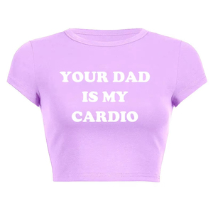 Camiseta recortada Sexy personalizada para mujer, camiseta Harajuku para bebé, camiseta de tela, decoración de bordado de estilo informal - Product Image 6