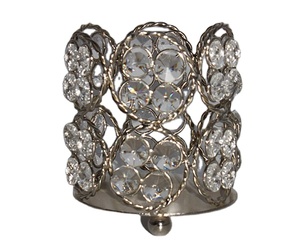 Antique Decorative Silver Metal And Crystal Tealight <b>Candle</b> Votive for Home Event <b>Wedding</b> Tabletop Lights Decoration - Product Image 3
