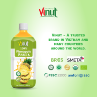 Gecertificeerd Halal voor Klassiek 1L Versgeperst Ananassap Suiker-Vrij 100% Zuiver Fruitpuree 10 Brix Verpakt in Fles