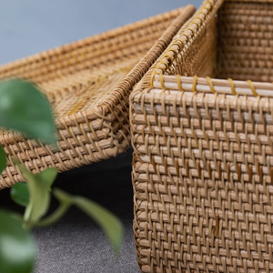 Handwoven Rattan <b>Storage</b> <b>Basket</b> with <b>Lid</b> Square Rattan <b>Storage</b> Box with <b>Lid</b> - Product Image 4