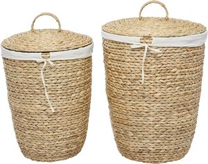 High Quality Eco-Friendly Handwoven <b>Water</b> <b>Hyacinth</b> <b>Storage</b> <b>Basket</b> with Multi-Use Circle Lid Liner Decorative Household Item - Product Image 3