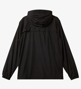 Men's Casual Windproof Custom <b>Black</b> Polyester Stand Collar Zipper Closure Summer Hooded Windbreaker <b>Jacket</b> - Product Image 5