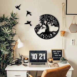 Décoration <span class=keywords><strong>murale</strong></span> ronde en fer <span class=keywords><strong>de</strong></span> style Art déco personnalisée <span class=keywords><strong>de</strong></span> haute qualité, <span class=keywords><strong>arbre</strong></span> <span class=keywords><strong>de</strong></span> <span class=keywords><strong>vie</strong></span>, plaque <span class=keywords><strong>de</strong></span> porte en métal - Product Image 5