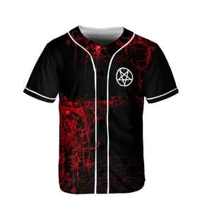 Camiseta de béisbol para hombre personalizada bordada 100% poliéster ropa deportiva impresión por transferencia de calor Logo diseño de malla transpirable - Product Image 2