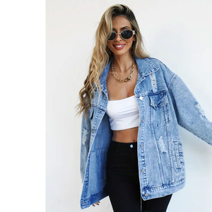 Chaquetas Vaqueras de Moda para Mujer, Nueva Colección, Última Moda, Venta Caliente, Chaqueta Vaquera Informal, Clásica, Elástica, Abrigo Vaquero para Mujer - Product Image 2