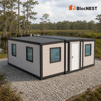 Rumah Kontainer Ekspansi 20ft, Rumah Modular Bungalow dengan Tata Letak Hemat Ruang untuk Berkemah Keluarga dan Penggunaan Tamu