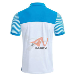 Polo personalizado de alta calidad para hombre, punto de dos colores con logotipo, camiseta Polo de tela de punto en blanco liso - Product Image 2