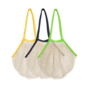 Bolsas de compras de malla de algodón ecológicas impresas con logotipo personalizado, red lavable y reutilizable con cordón reciclable y biodegradable - Product Image 6